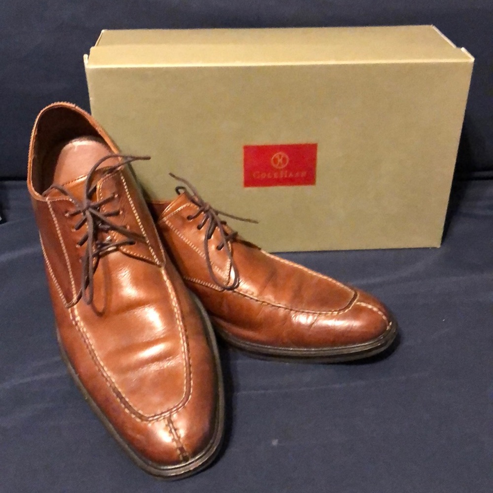 Cole Haan Split Toe Lace Dress Shoes 9 1/2M Tan